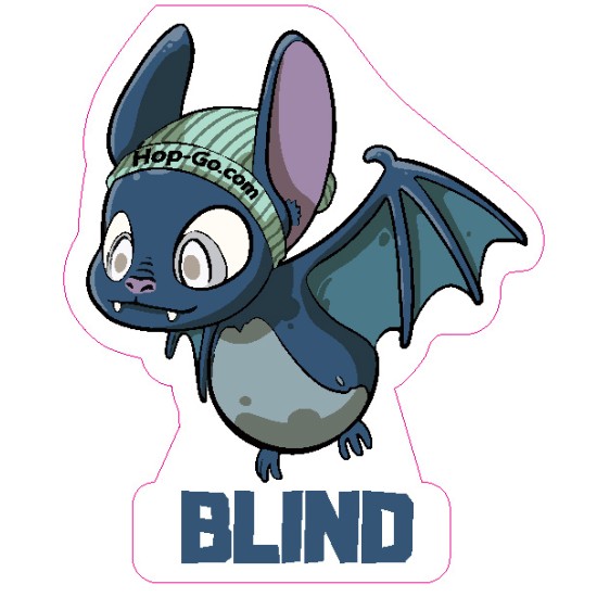 Autocollant EN - Blind - Chauve-Souris Autocollant EN - Blind - Chauve-Souris